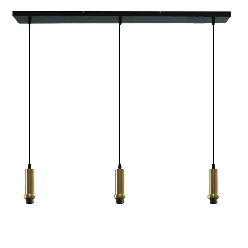 Aluminium Pendelleuchte ohne Schirm Gold, Rika