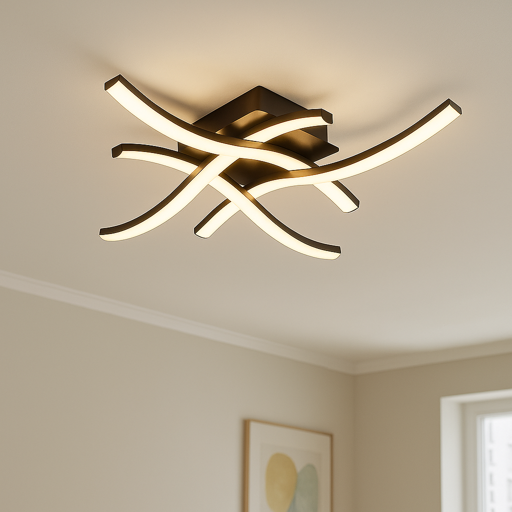 Moderne Deckenleuchte Schwarz, Julian, 16W, 2700K LED, 3-stufig dimmbar