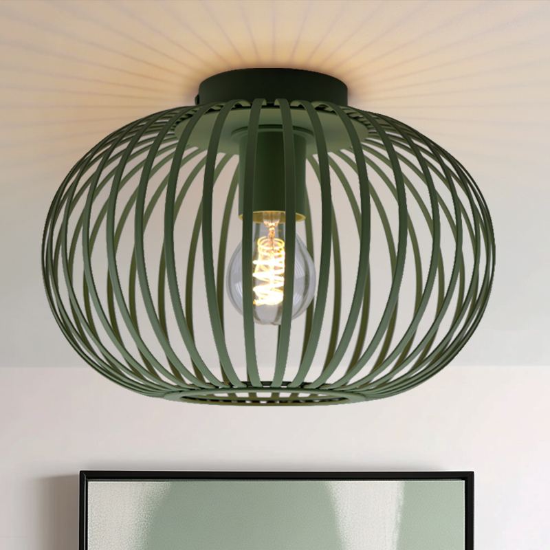 Industrielle Deckenlampe Grün, Lieve