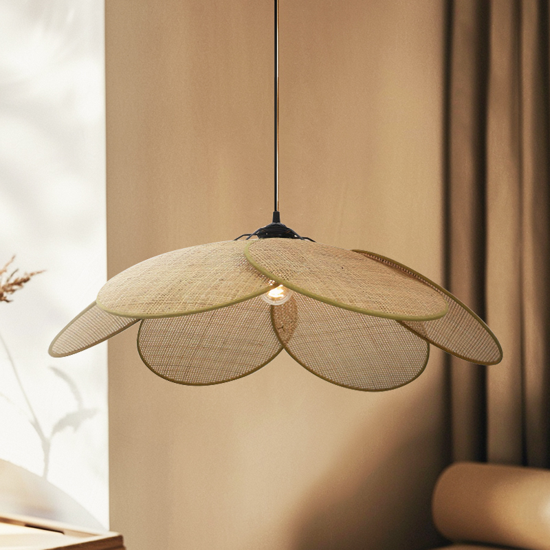 Rattan Pendelleuchte Braun, Rowen
