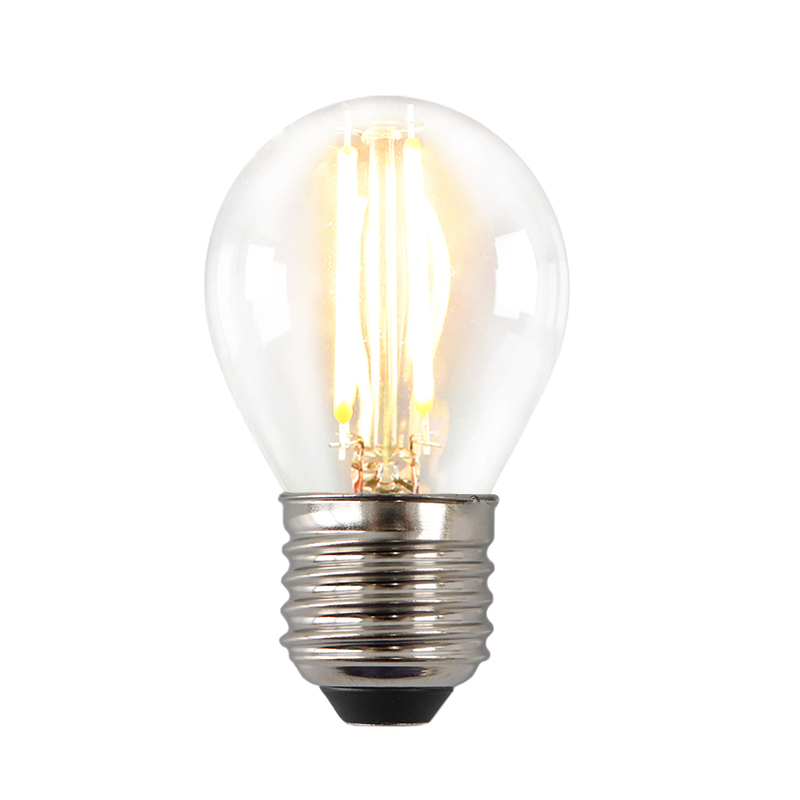 Dimmbare Olucia E27 LED-Filament Lampe Melchis, P45, 4W, 2700K