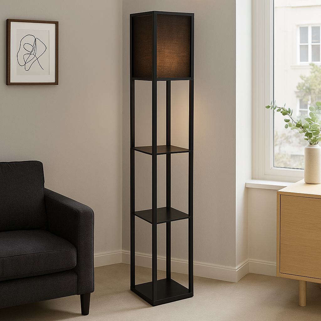 Moderne Stehlampe Schwarz, Izabel, mit Schalter