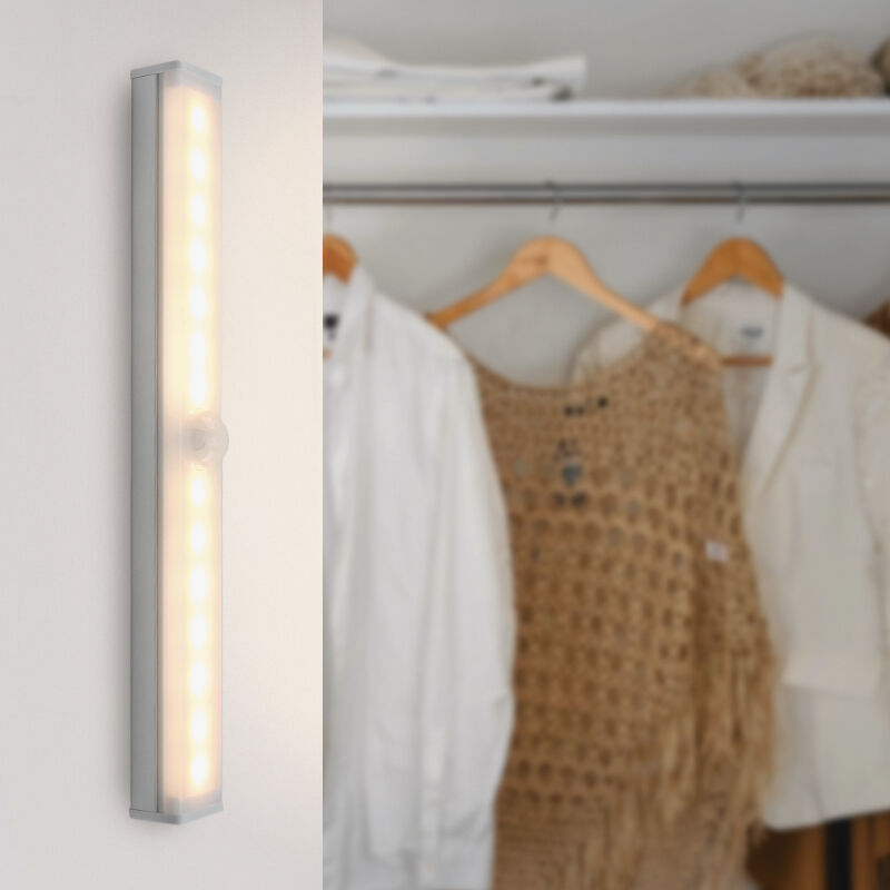 Silberne Schranklampe Kunststoff, Ilana, 1W, 3000K LED