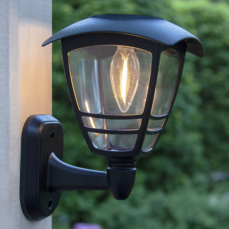 Antik Solar Außen Wandleuchte Schwarz, Adne, 0,03W, 3000K LED, IP44