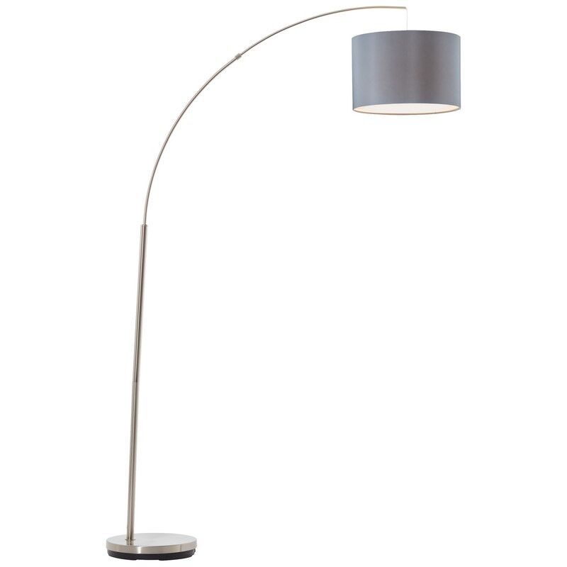 Stoff Bogenlampe Grau, Merinde, mit Schalter