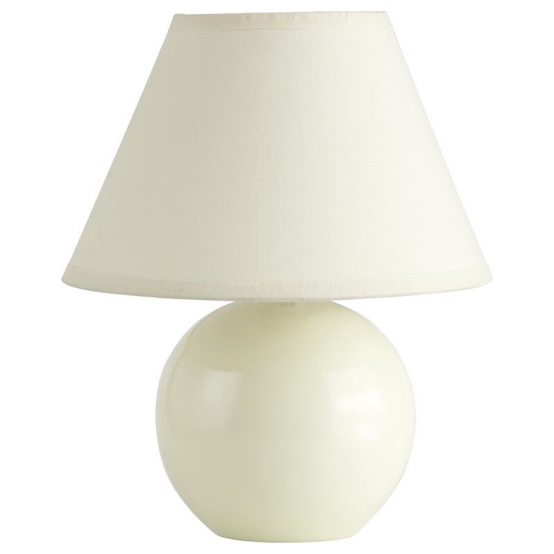 Keramik Tischleuchte Beige, Pilar, mit Schalter
