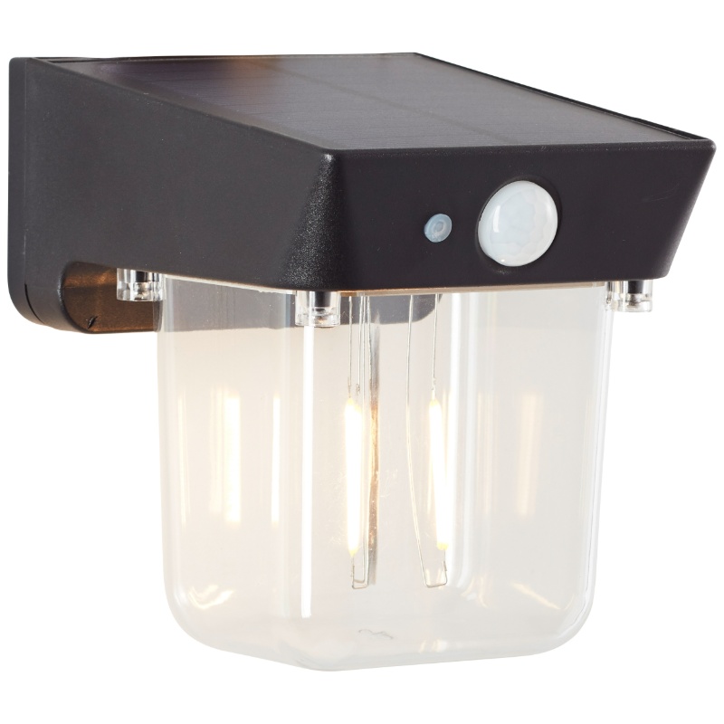 Moderne Solar Außen Wandleuchte Schwarz, Steijn, 2W, 2700K LED, IP44