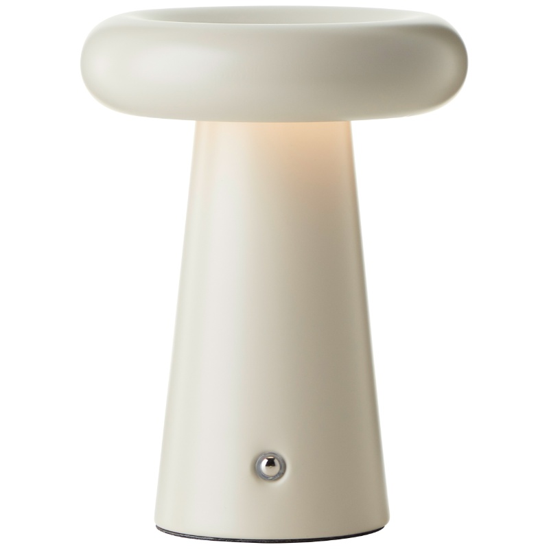 Moderne aufladbare Außen Tischlampe Beige, Stig, 3W, 3000K LED, IP44, 3-stufig dimmbar