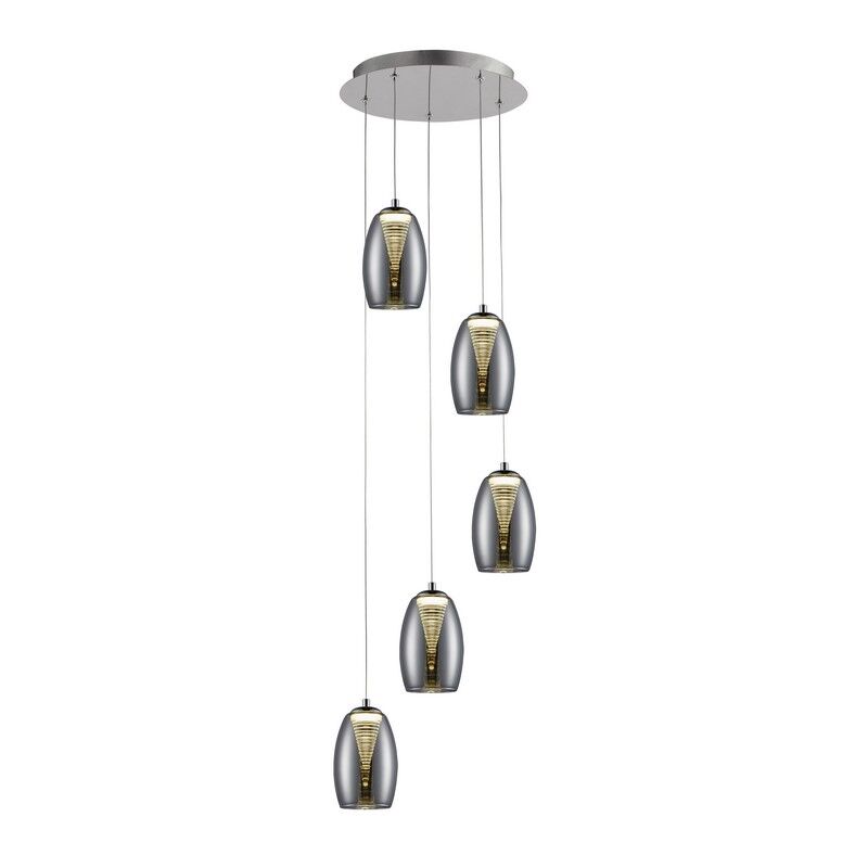 Moderne Pendelleuchte Esszimmer Chrom, Aliyah, 5W, 3000K LED