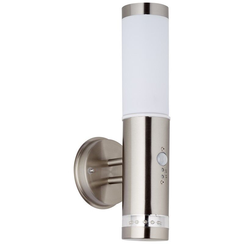 Kunststoff Außen Wandleuchte mit Bewegungsmelder Chrom, Sage, 4W, 3000K LED, IP44