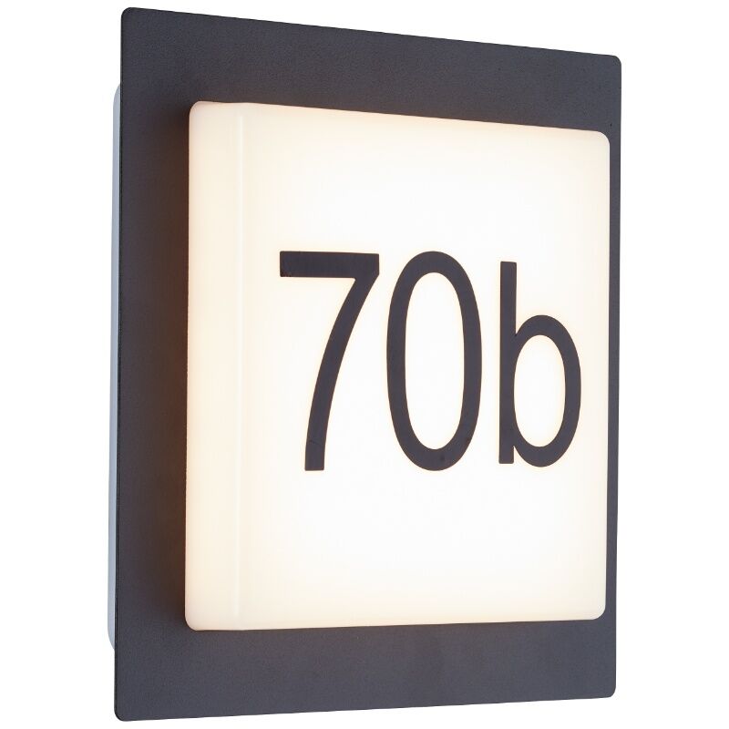 Aluminium Hausnummer Beleuchtung Schwarz, Nurcan, 9W, 3000K LED, IP44