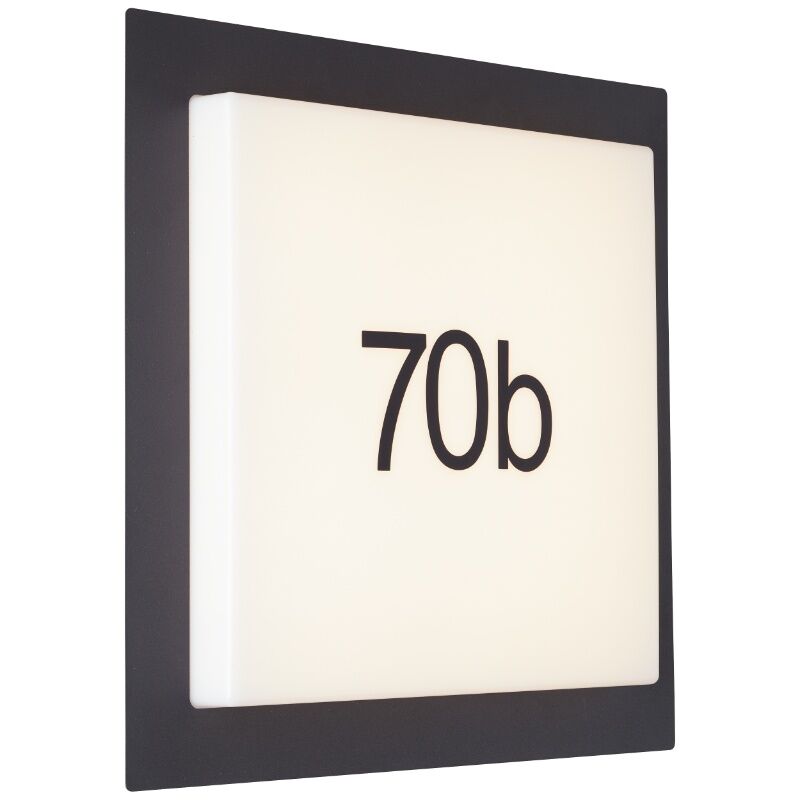 Aluminium Hausnummer Beleuchtung Schwarz, Nurcan, 15W, 3000K LED, IP44