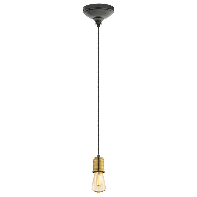 Goldene vintage Pendelleuchte Metall, Christel