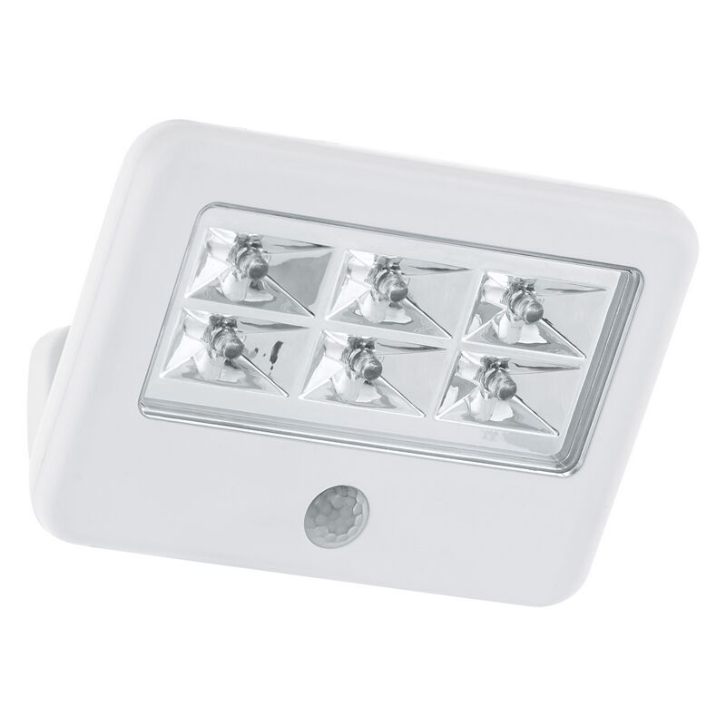 Weiße Außen Wandleuchte mit Bewegungsmelder Kunststoff, Patricia, 0,5W, 4000K LED, IP54