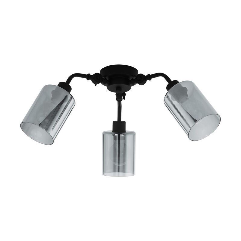 Schwarze moderne Deckenlampe Stahl, Paola