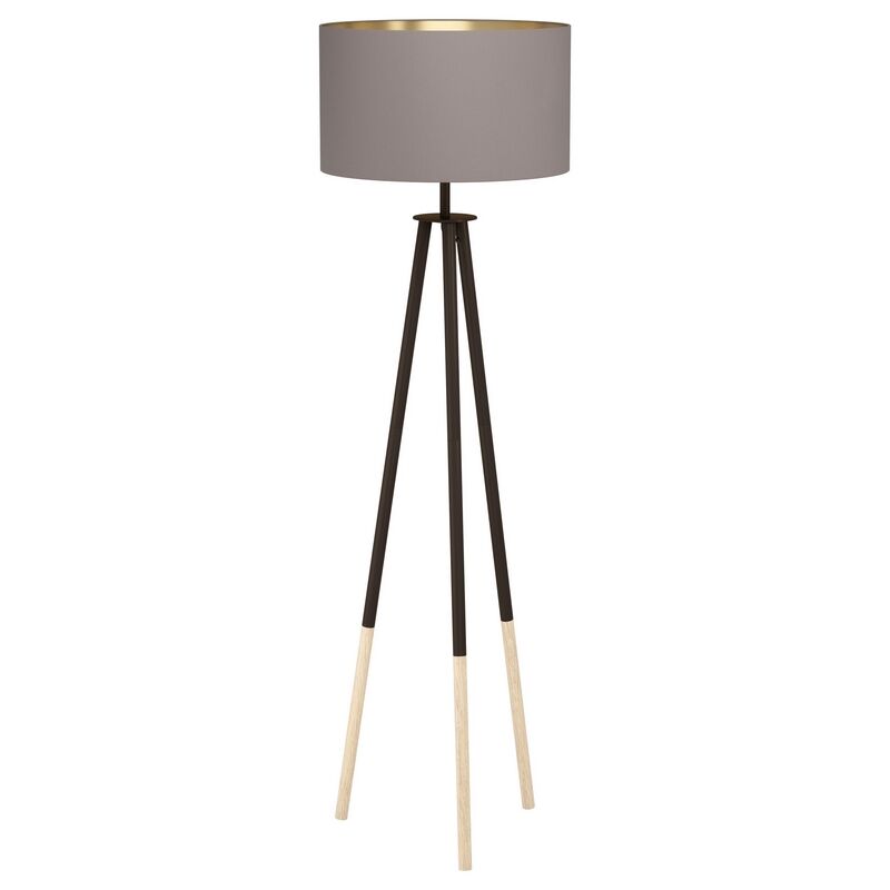 Holz Stativlampe Braun, Anish, mit Schalter