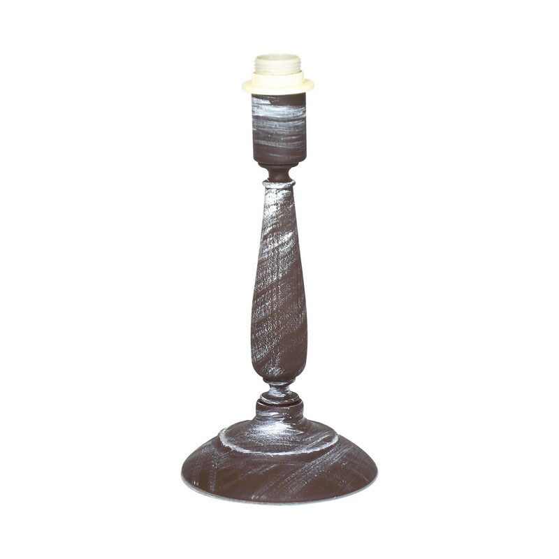 Braune landhaus Tischlampe ohne Schirm Metall, Noah, mit Schalter