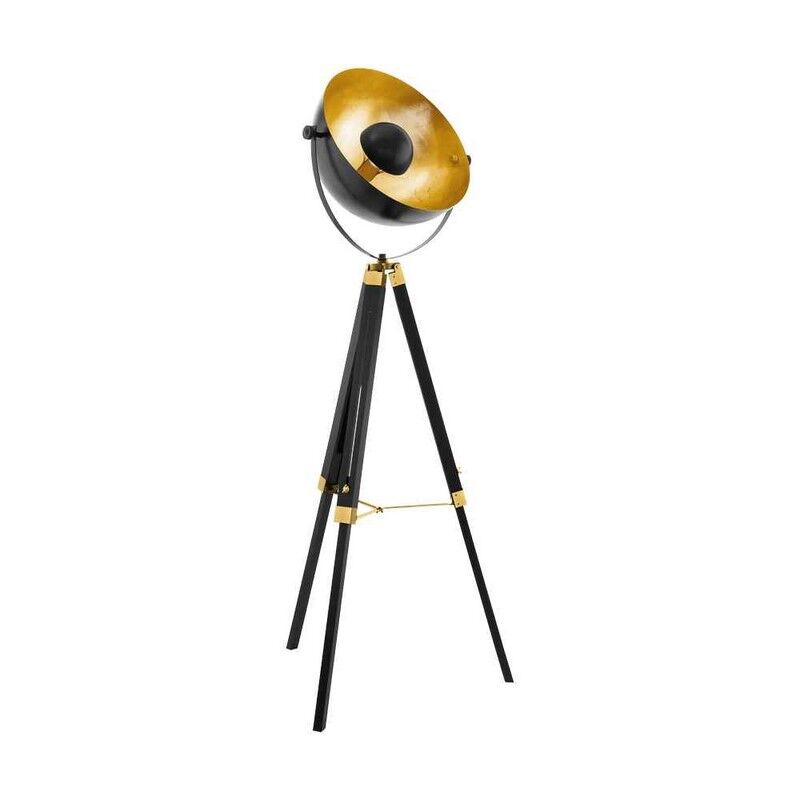Schwarze moderne Stativlampe Stahl, Nickolas, mit Schalter
