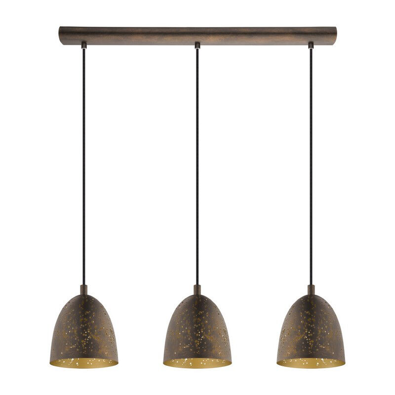 Braune retro Pendelleuchte Stahl, Ajay
