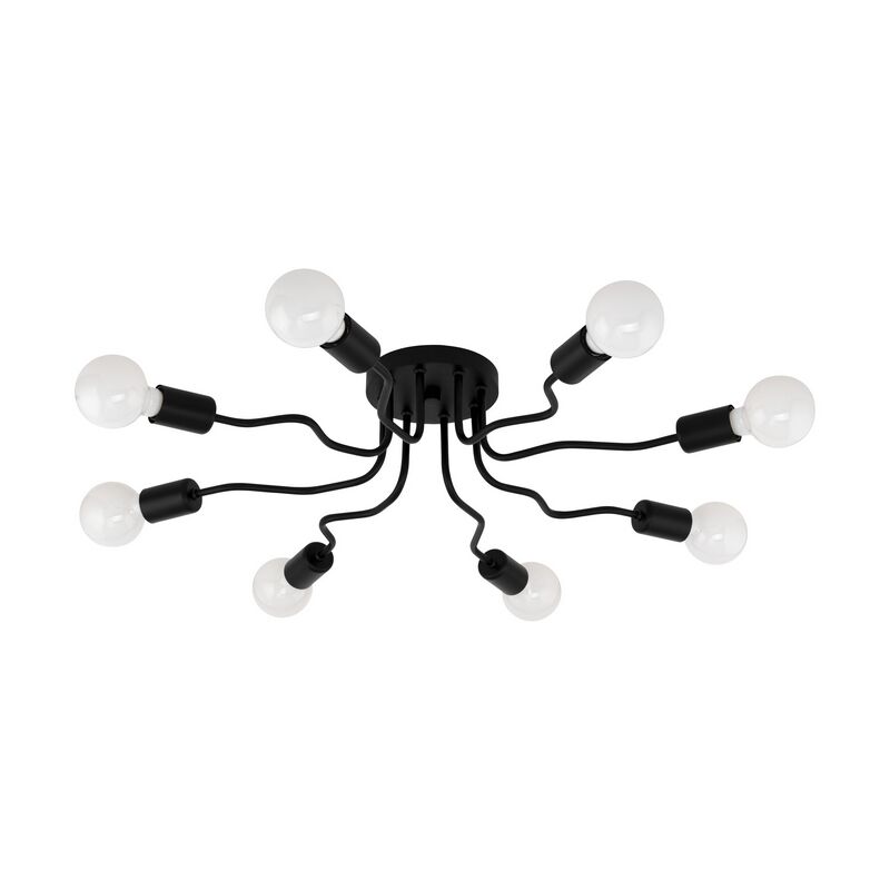 Schwarze moderne Deckenlampe Stahl, Josepha
