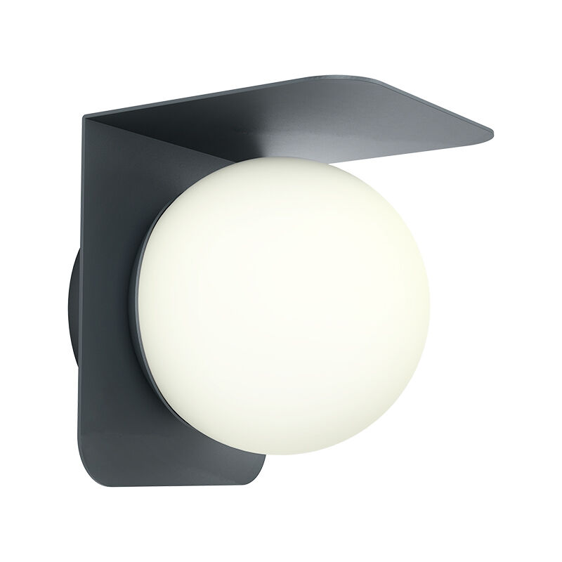Schwarze moderne Außenleuchte Aluminium, Lute, IP44