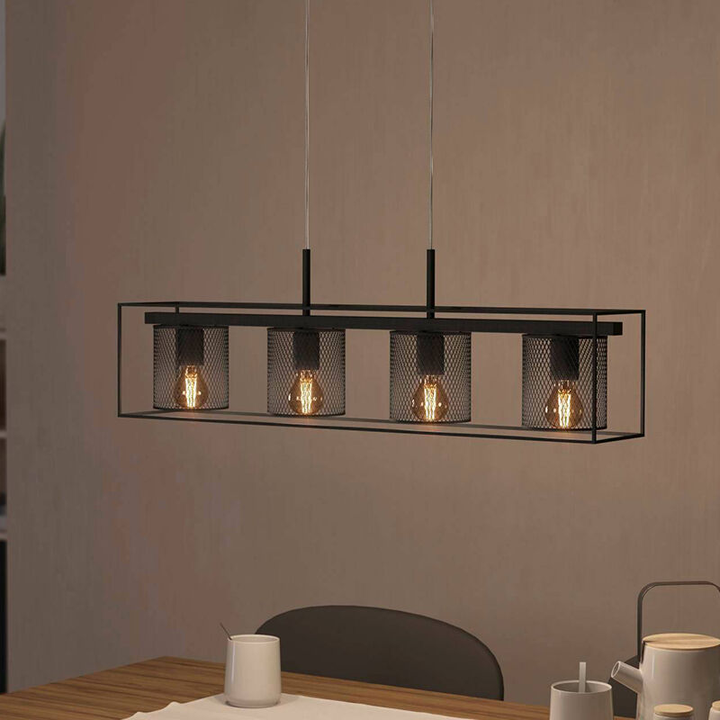 Schwarze industrielle Pendelleuchte Aluminium, Thiemo