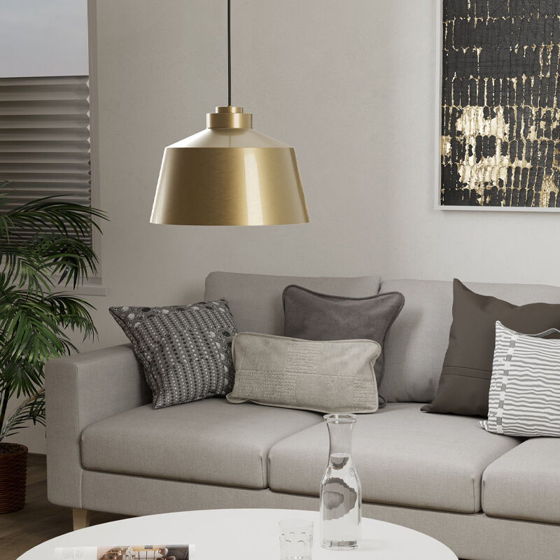 Goldene industrielle Pendelleuchte Aluminium, Kwinten