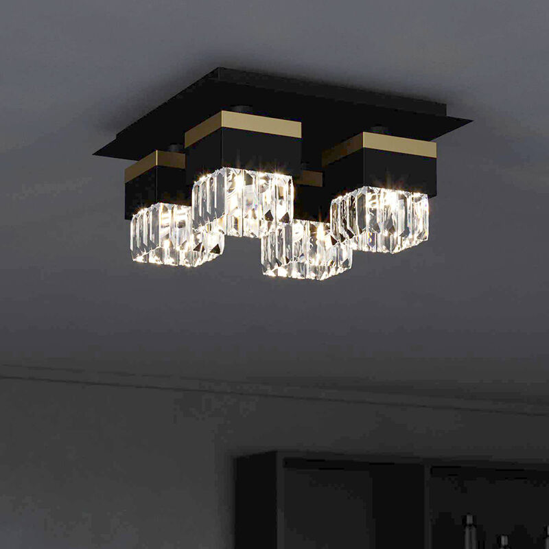 Schwarze design Deckenleuchte Glas, Wensley