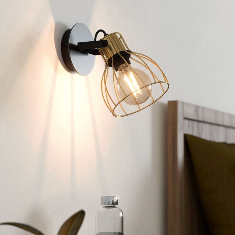 Goldene industrielle Wandstrahler Aluminium, Tjarda