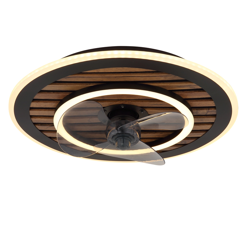 Schwarze design Deckenventilator Metall, Maha, 36W, warm- bis kaltweiß einstellbare LED, mit Fernbedienung