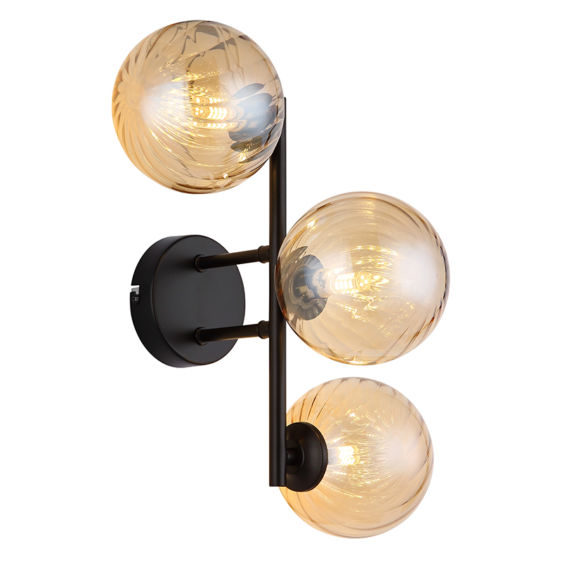 Bernstein retro Wandleuchte Glas, Ozan