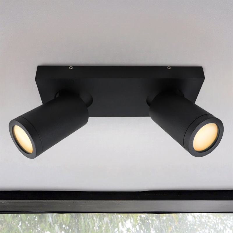 Schwarze Badezimmer Deckenstrahler Kenan, 2L, modern, IP44