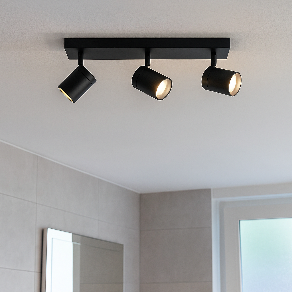 Schwarze Deckenstrahler Ciara, Aluminium, modern, IP44