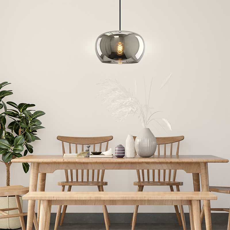 Design Pendelleuchte Esszimmer Grau, Vidro