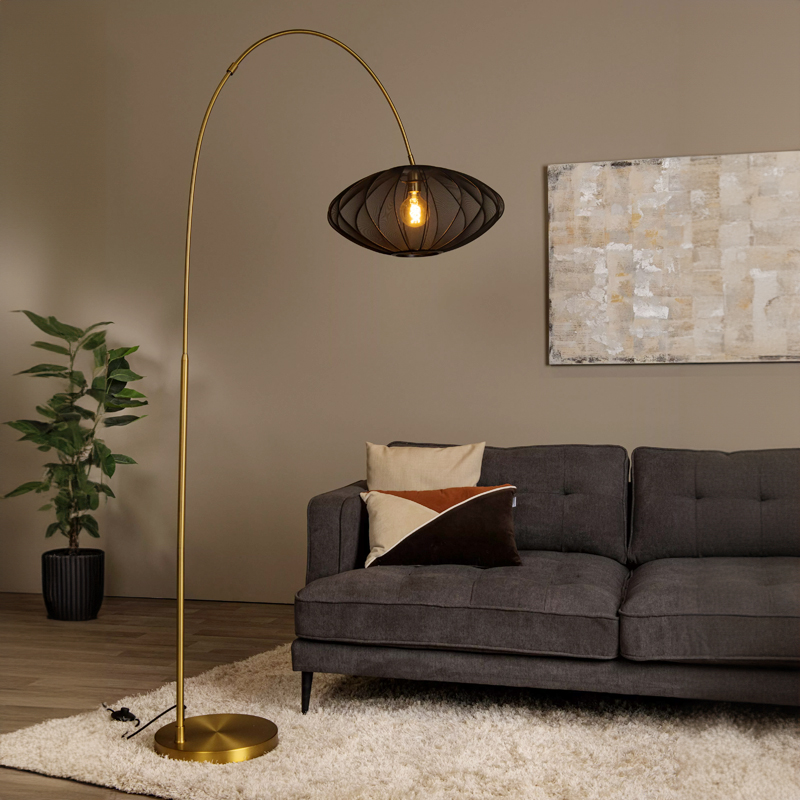 Schwarze Stehlampe Modern, Corina, mit Schalter