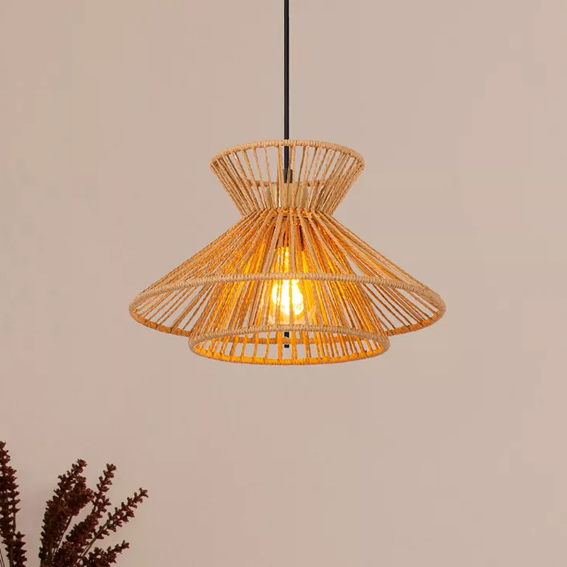 Rattan Pendelleuchte Braun, Tasman