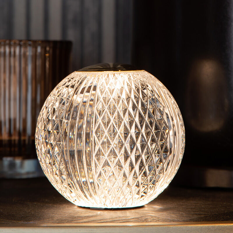 Transparente Tischleuchte Modern, Cintra, 2W, 3000K LED, 3-stufig dimmbar