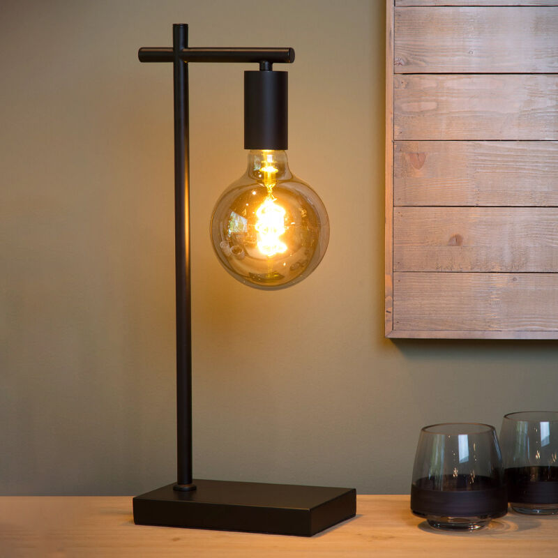 Schwarze Tischleuchte Modern, Leanne, mit Schalter