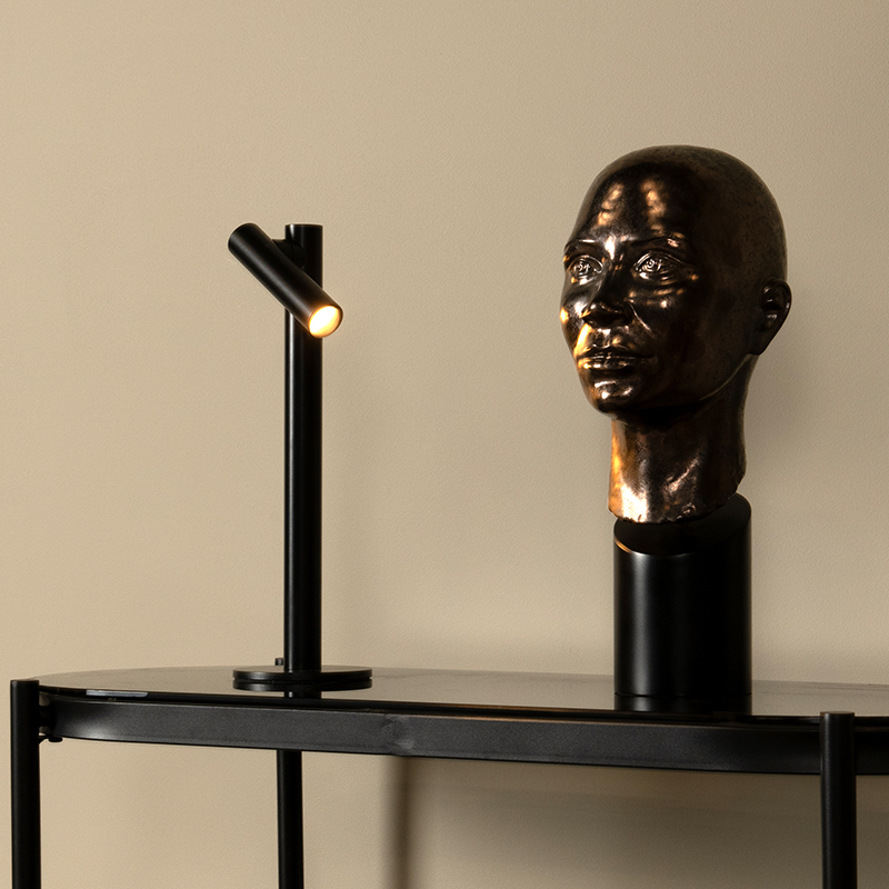 Schwarze aufladbare Tischlampe Modern, Antrim, 2,2W, 2700K LED, IP54, mit Touch-Dimmer