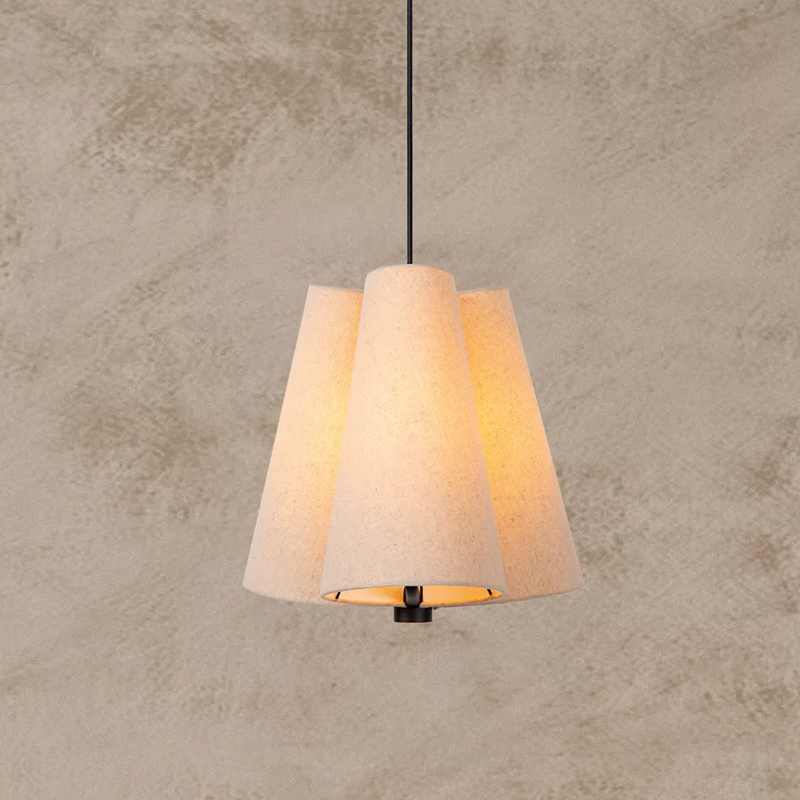Beige Pendelleuchte Stoff, Gregory