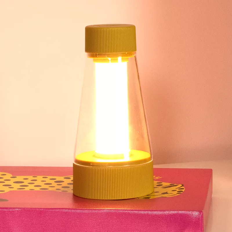 Gelbe aufladbare Außen Tischlampe Modern, Lorali, 1,2W, 2700K LED, IP44, mit Touch-Dimmer