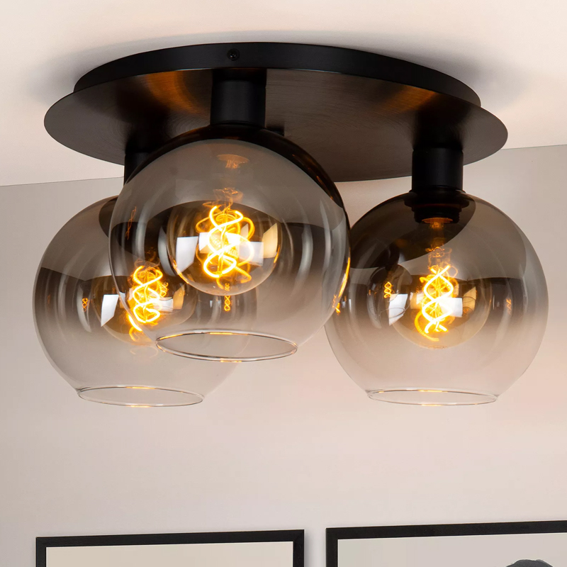 Graue Deckenlampe Retro, Marius