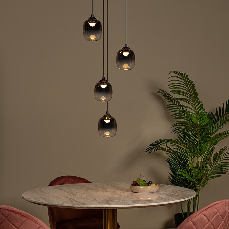 Graue Pendelleuchte Modern, Tamino, 5,2W, 3000K LED