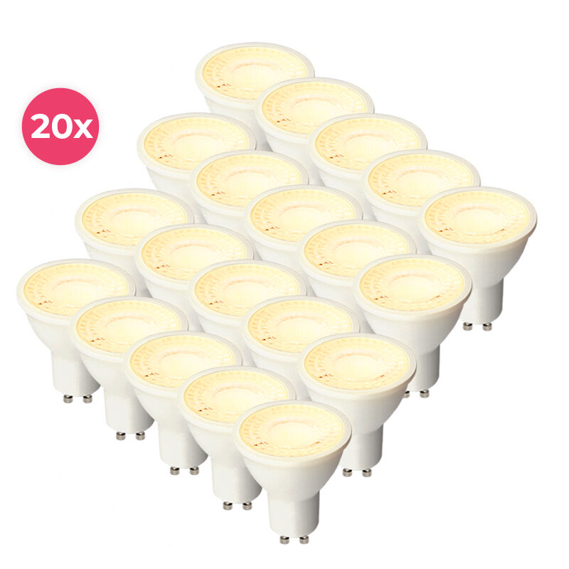 20er Pack weißer GU10 LED Spot Antonie, 3W, 2700K