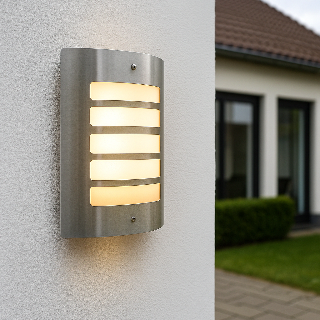 Moderne Außenleuchte Silber, Manuel, IP44