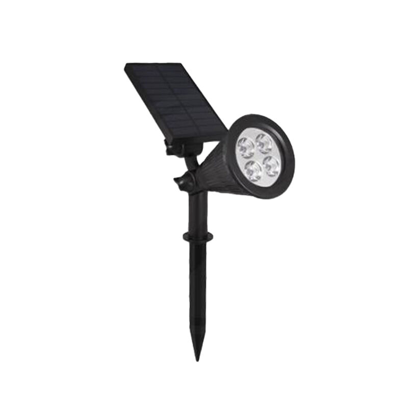 Schwarze Solar Außenstrahler, Oualid, 2W, 5500K LED, IP65