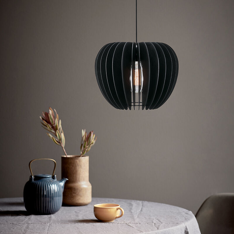 Schwarze Pendelleuchte Holz, Tribeca