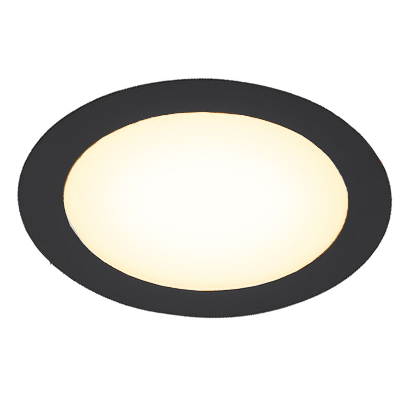 Schwarze Downlight Aluminium, Umbriel, 6W, 3000K LED, IP44