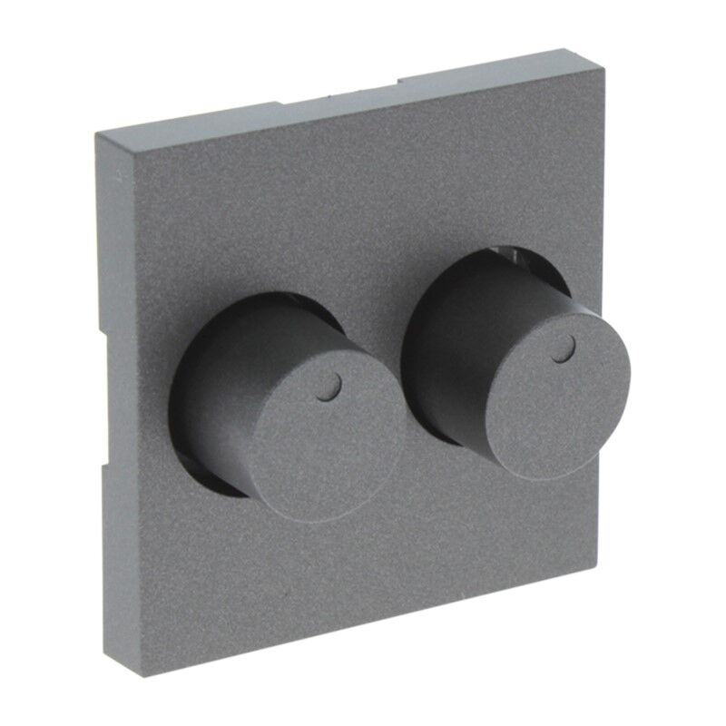 Q-Link S-Line Zentralplatte mit Knopf Duodimmer, Schwarz / Anthrazit