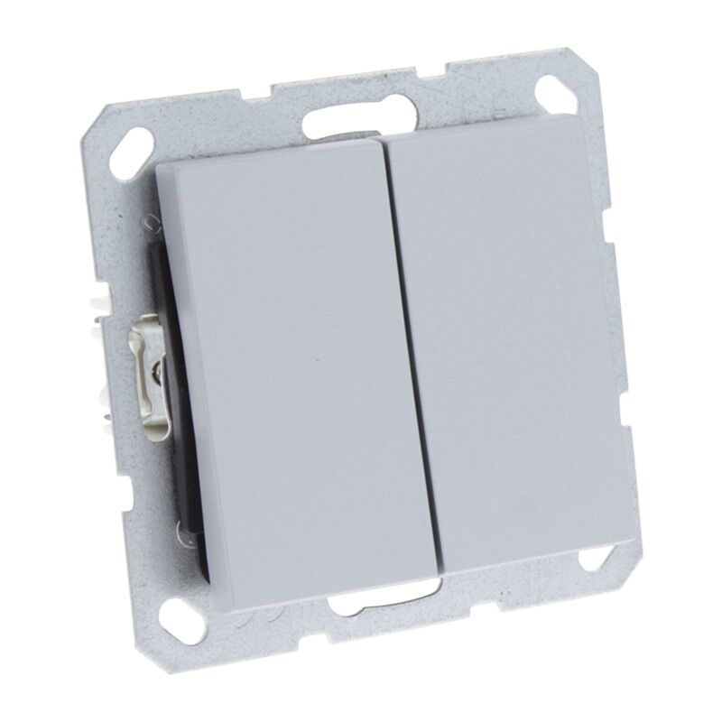 Q-Link S-Line Schalter Eingebauter Schalter / Schalter, grau / aluminiumfarben